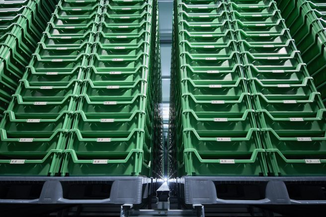 Vertical farming stacked crates